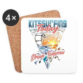 Le kitesurf aujourd’hui rêve de demain - Dessous de verre (lot de 4) - blanc - Devant