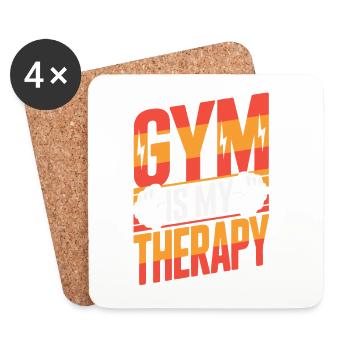 Gym-Hantel-Therapie-Workout - Untersetzer (4er-Set) - Weiß - Vorne
