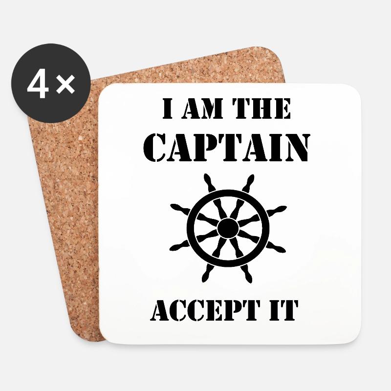Capitaine-02 - Dessous de verre (lot de 4) - blanc