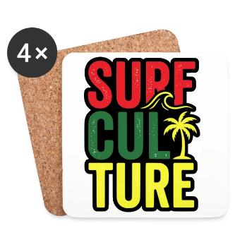 Surfer Shirt, Jamaika Edition Shirt, Hoodie, Tasse - Untersetzer (4er-Set) - Weiß - Vorne