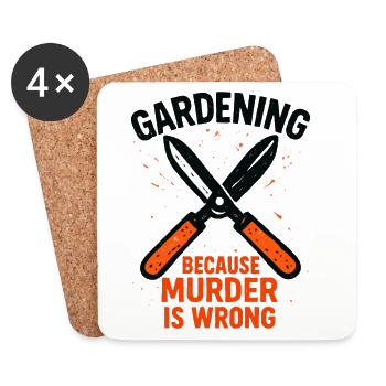Sécateur Humour Jardinage Permaculture - Dessous de verre (lot de 4) - blanc - Devant
