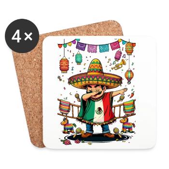 Fierté du Mexique & Maison Drapeau du Mexique - Dessous de verre (lot de 4) - blanc - Devant