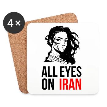 All Eyes On Iran - Coasters (set of 4) - white - Front