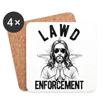 Application de la loi, Jésus, Bible, foi chrétienne - Dessous de verre (lot de 4) - blanc - Devant