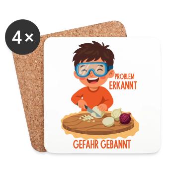 Problem Erkannt (Zwiebel) Gefahr Gebannt - Untersetzer (4er-Set) - Weiß - Vorne