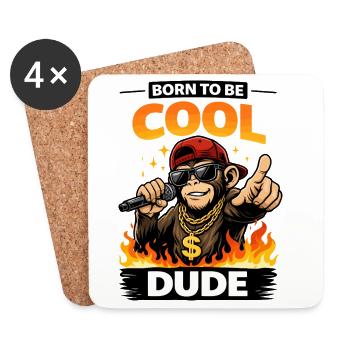 Geboren, um cooler Dude-Affe zu sein - Untersetzer (4er-Set) - Weiß - Vorne