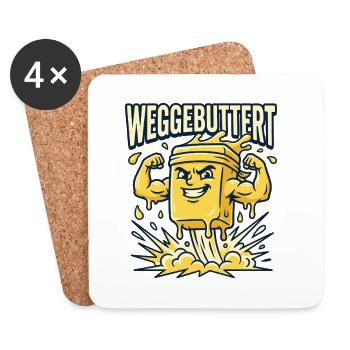 Weggebuttert - Untersetzer (4er-Set) - Weiß - Vorne