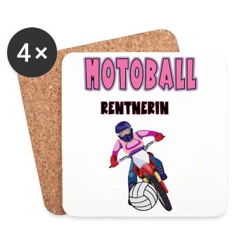 Motoball Rentnerin Motoballerin Rente Ruhestand - Untersetzer (4er-Set) - Weiß - Vorne