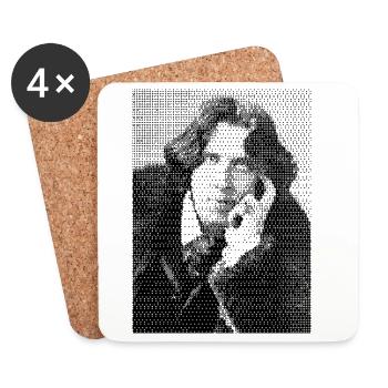 Oscar Wilde halftone portrait - Coasters (set of 4) - white - Front