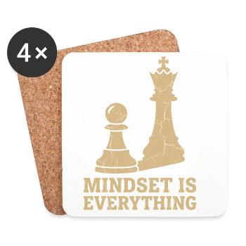 Mindset Is Everything – Chess Strategy Design - Untersetzer (4er-Set) - Weiß - Vorne