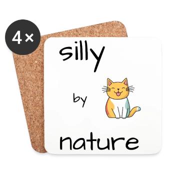 Silly Cat - Coasters (set of 4) - white - Front