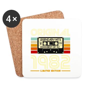 1982 Limited Edition Kassette - Untersetzer (4er-Set) - Weiß - Vorne