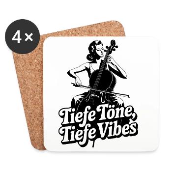 Tiefe Töne Tiefe Vibes Cello Musik - Untersetzer (4er-Set) - Weiß - Vorne