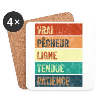 Pêcheur Passion Rivière - Dessous de verre (lot de 4) - blanc - Devant