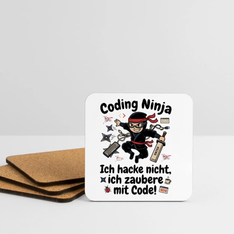 Coder Ninja Programmierer Humor Untersetzer (4er-Set)