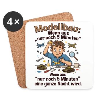 Modellbauchaos: Nur noch 5 Minuten - Untersetzer (4er-Set) - Weiß - Vorne