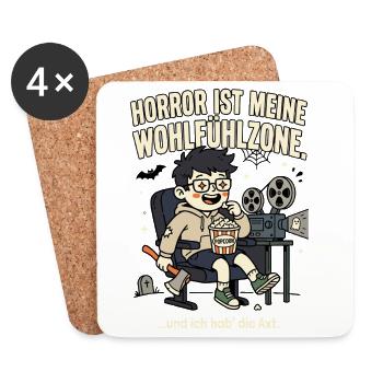 Horror ist meine Wohlfühlzone - Untersetzer (4er-Set) - Weiß - Vorne