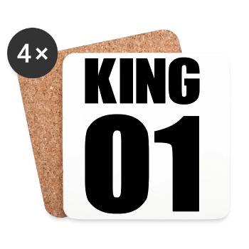 king_01 - Untersetzer (4er-Set) - Weiß - Vorne