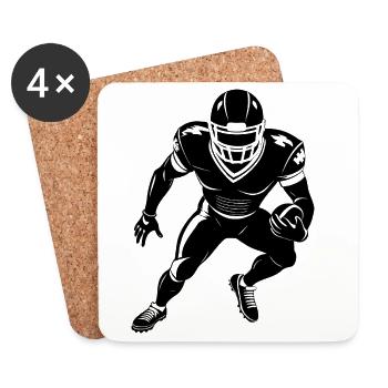 Joueur de football américain - Dessous de verre (lot de 4) - blanc - Devant