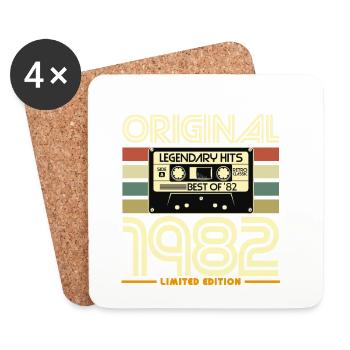 Originale limitierte Retro-Kassette von 1982 - Untersetzer (4er-Set) - Weiß - Vorne