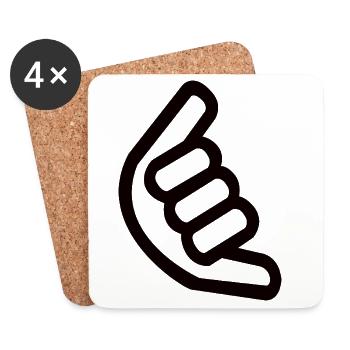 Shaka Handzeichen – Surfer Sign - Untersetzer (4er-Set) - Weiß - Vorne