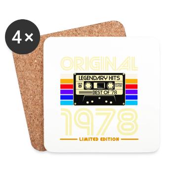 Original 1978 Cassette Retro - Coasters (set of 4) - white - Front