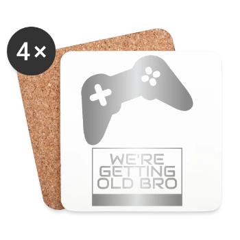 Old Bro Retro Gamer Tee - Coasters (set of 4) - white - Front