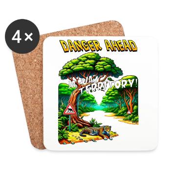 Jaguar Territory - Hill Forest - Coasters (set of 4) - white - Front