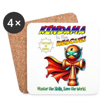 Kendama Hero: Rescue the World - Coasters (set of 4) - white - Front