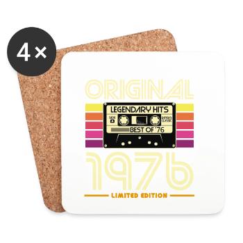Originale limitierte Retro-Kassette von 1976 - Untersetzer (4er-Set) - Weiß - Vorne