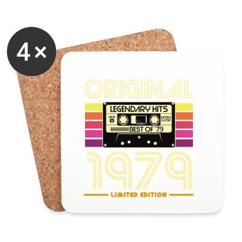 Originalkassette Retro von 1979 - Untersetzer (4er-Set) - Weiß - Vorne