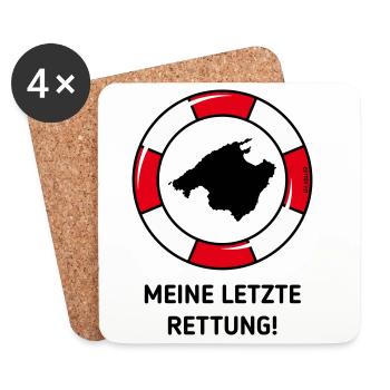 Meine Letzte Rettung! (Mallorca / Urlaub / POS 3C) - Untersetzer (4er-Set) - Weiß - Vorne