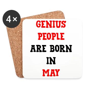 Birth gift Geniuses are born in May - Coasters (set of 4) - white - Front