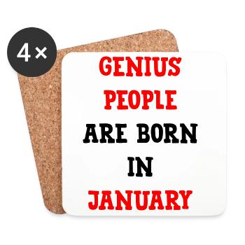 Baby Birthday January Genies Humor - Coasters (set of 4) - white - Front