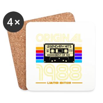 1988 Limited Edition Cassette - Coasters (set of 4) - white - Front