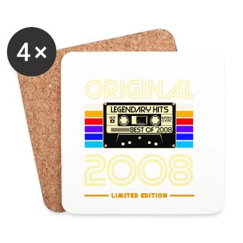 Original 2008 Limited Cassette Art - Dessous de verre (lot de 4) - blanc - Devant