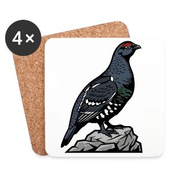 Spruce Grouse Wilderness Forest Mountain - Coasters (set of 4) - white - Front