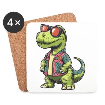 Vacances de bandes dessinées Dinosaur Brontosaurus - Dessous de verre (lot de 4) - blanc - Devant