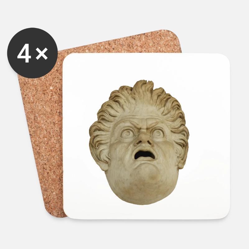 Kopf des Odysseus Steinmaske - Untersetzer (4er-Set) - Weiß