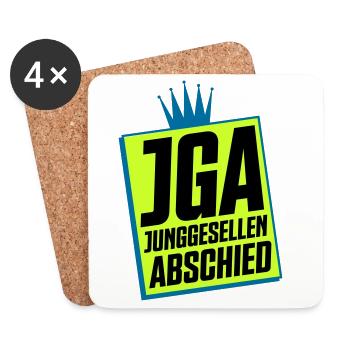 Junggesellenabschied JGA Neon Design - Untersetzer (4er-Set) - Weiß - Vorne
