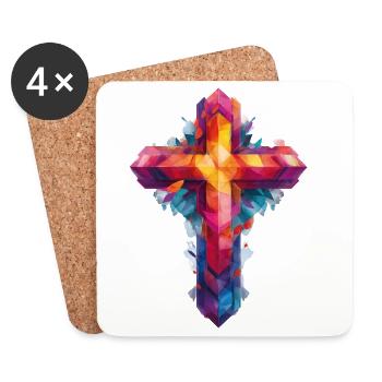 Christianisme croisé - Dessous de verre (lot de 4) - blanc - Devant