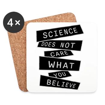 Science Does Not Care What You Believe Fakten Logo - Untersetzer (4er-Set) - Weiß - Vorne