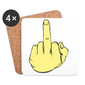 Stinky Finger Illustration - Coasters (set of 4) - white - Front