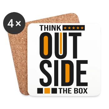 Think Outside the Box –Kreatives Mindset Statement - Dessous de verre (lot de 4) - blanc - Devant