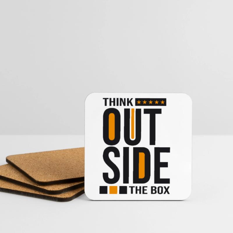 Think Outside the Box – Creative Mindset Statement Coasters (set of 4)