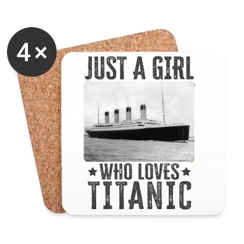 Titanic Girl Love Titanic - Girl Titanic Design - Dessous de verre (lot de 4) - blanc - Devant