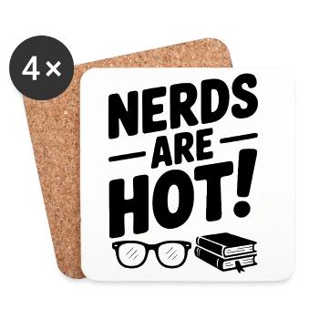 Nerds sind heiß! - Untersetzer (4er-Set) - Weiß - Vorne