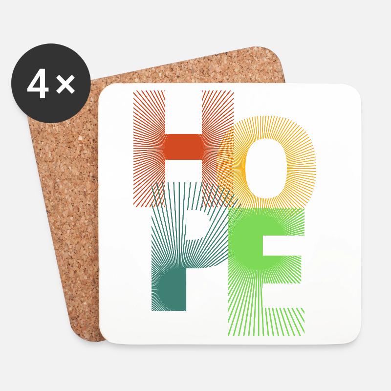 Hoffnung in farbigen Strahlen - Untersetzer (4er-Set) - Weiß