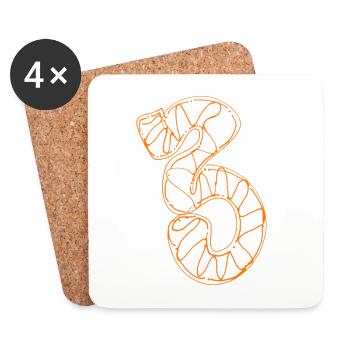 Orange 3 Graffiti Style - Coasters (set of 4) - white - Front