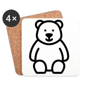 bear - Coasters (set of 4) - white - Front